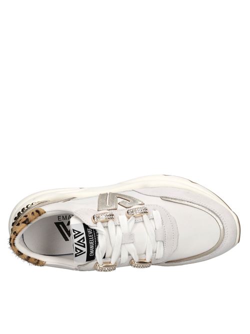 Sneakers in pelle e camoscio EMANUELLE VEE | 441P-102-14-P011CBBIANCO-PLATINO-MARRONE ZEBRA